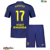 Camiseta Atletico Madrid David Hancko #17 Visitante Equipación para niños 2025-26 manga corta (+ pantalones cortos)